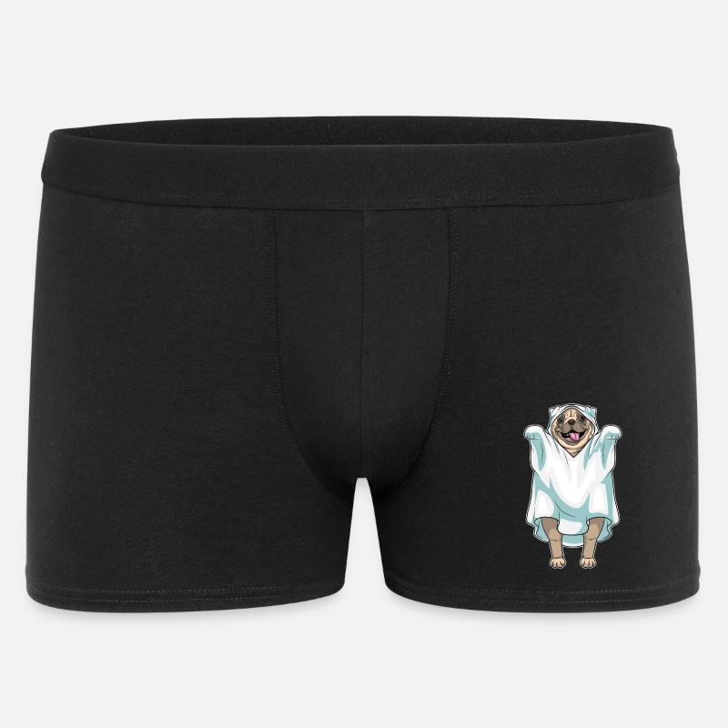Mops Halloween Geist - Männer Boxer Shorts - Schwarz