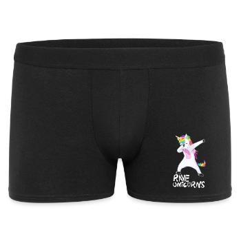 Logo Rave Licornes Texte blanc - Boxer Homme - noir - Devant