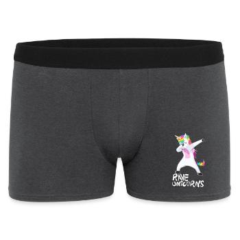 Logo Rave Unicorns White Text - Männer Boxer Shorts - Anthrazit - Vorne