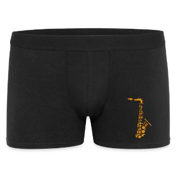 Saxophone Pixel Art - Boxer Homme - noir - Devant