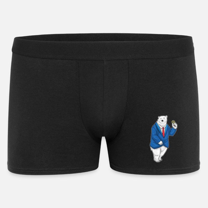Eisbär Bräutigam Ehering Hochzeit - Männer Boxer Shorts - Schwarz