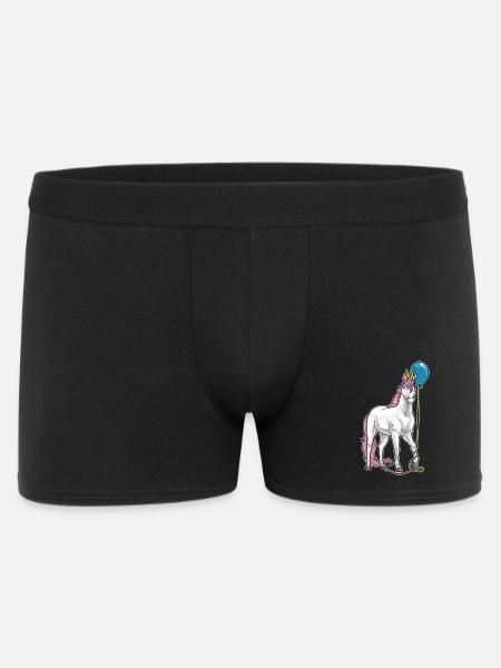 Einhorn Luftballon - Männer Boxer Shorts - Schwarz