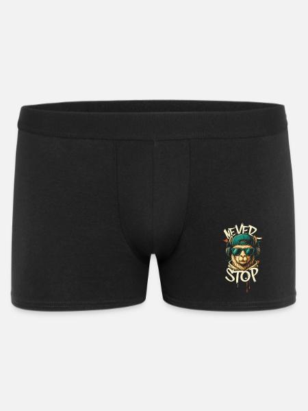 Llama DJ Never Stop - Men's Boxer Shorts - black