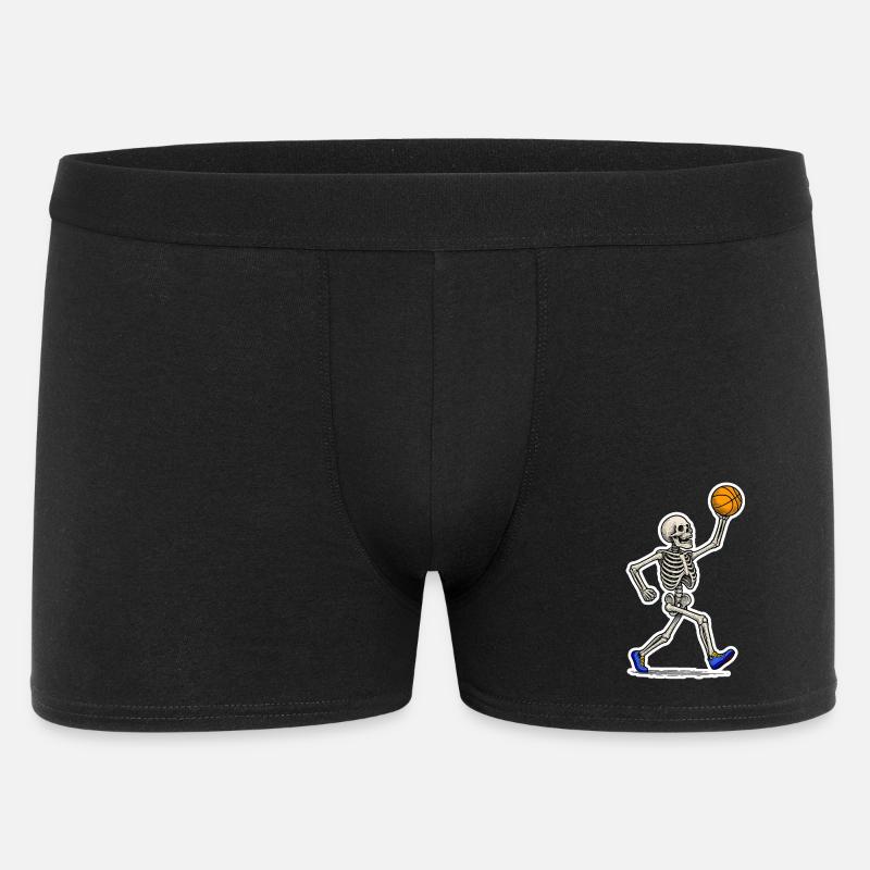 Basketball Skeleton Slam - Männer Boxer Shorts - Schwarz