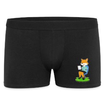 Fuchs Sekretärin Papier Büro - Männer Boxer Shorts - Schwarz - Vorne