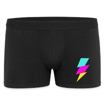 Abstrakter Strahl in Neonfarben - Männer Boxer Shorts - Schwarz - Vorne