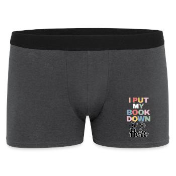 Funny Book Reader Quote Reading - Men's Boxer Shorts - charcoal grey - Front