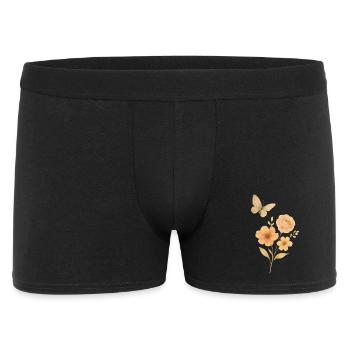 Pastel flowers with butterfly - Men's Boxer Shorts - black - Front
