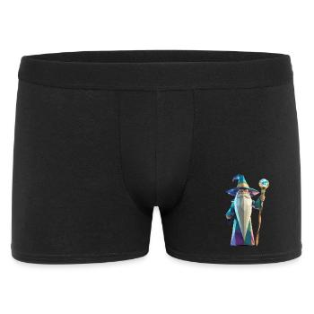 Wise Wizard - Cool Low Poly Logo - Men's Boxer Shorts - black - Front