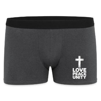 Amour, Paix, Unité, Croix, Spiritualité - Boxer Homme - charbon - Devant