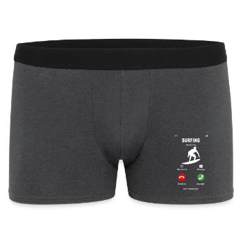surfing is calling - Männer Boxer Shorts - Anthrazit - Vorne