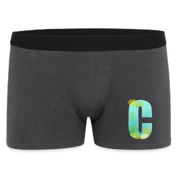 Récif de corail C lettre Design bleu vert Turquoise - Boxer Homme - charbon - Devant