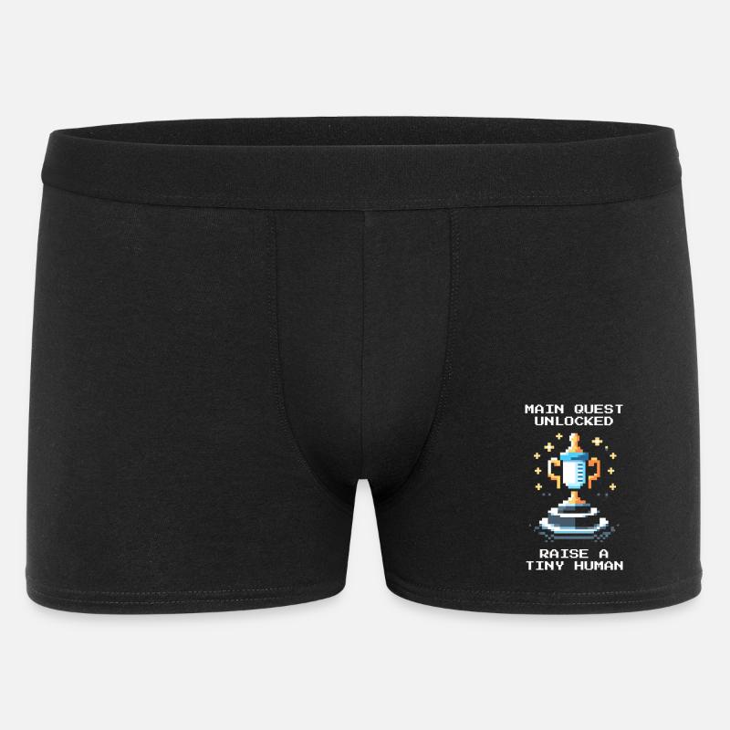 Hauptquest freigeschaltet | Kind großziehen - Männer Boxer Shorts - Schwarz