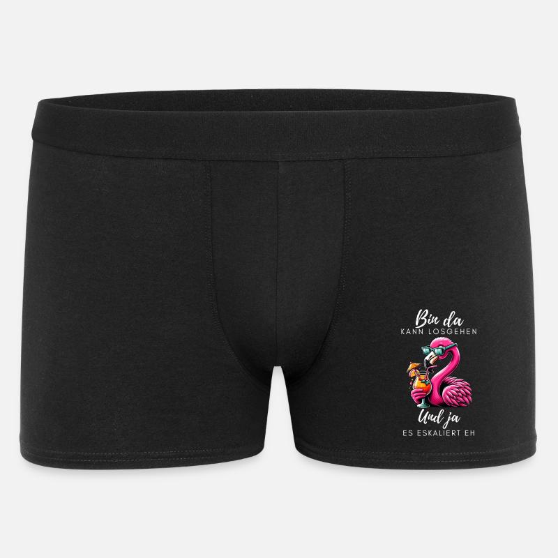 Flamingo Cocktail Party - Männer Boxer Shorts - Schwarz