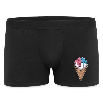 Une cuillère de glace de baseball avec des vermicelles dans un pavillon de gaufres - Boxer Homme - noir - Devant