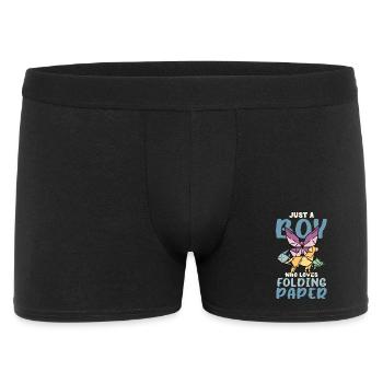 Boy Loves Origami Folding Art - Men's Boxer Shorts - black - Front