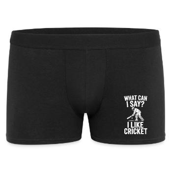 Lustiges Kricket Spruch Vintage Cricket Spiel - Männer Boxer Shorts - Schwarz - Vorne