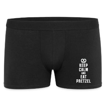 Keep Calm and Eat Pretzel - Funny Brezel - Men's Boxer Shorts - black - Front