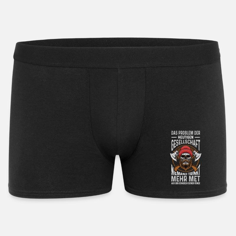 Walhalla Nordmann Wikinger Geschenk Odin - Männer Boxer Shorts - Schwarz