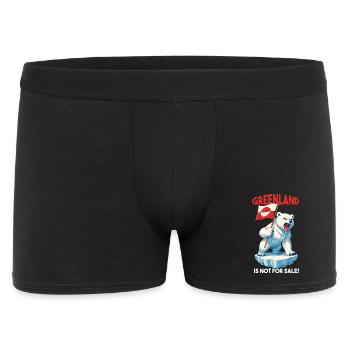 Greenland Is Not For Sale Arctic Polar Bear - Männer Boxer Shorts - Schwarz - Vorne