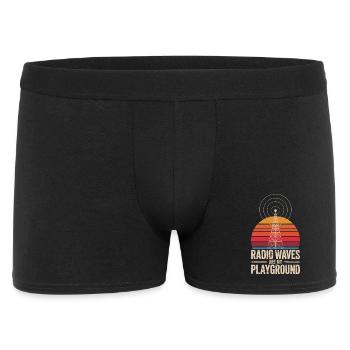 Les ondes radio sont mon terrain de récréation Radio rétroamateur - Boxer Homme - noir - Devant