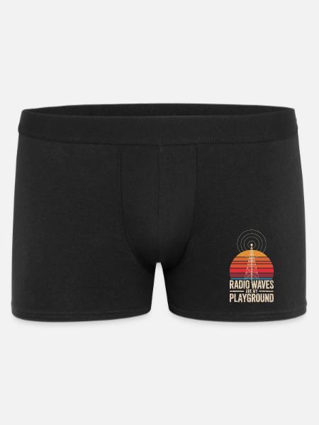  Radio Waves Are My Playground Retro Amateurfunk - Männer Boxer Shorts - Schwarz