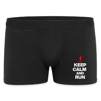 KEEP CALM AND RUN! JOGGING RACING SPORT FIT white - Men's Boxer Shorts - black - Front