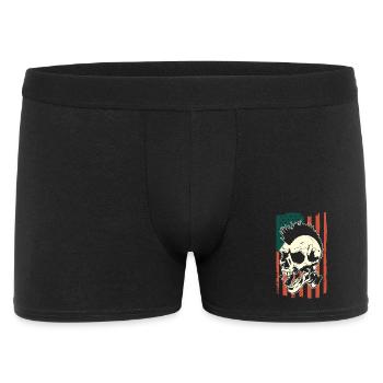 Crâne punk sur le drapeau américain - Boxer Homme - noir - Devant
