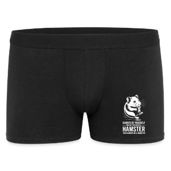 Hamster Sprüche Hamster Lustiges Hamster Geschenk  - Männer Boxer Shorts - Schwarz - Vorne