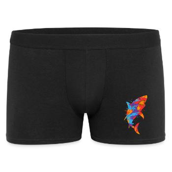 Hai Haie bunt Herren Kinder Jungen Haifisch - Männer Boxer Shorts - Schwarz - Vorne