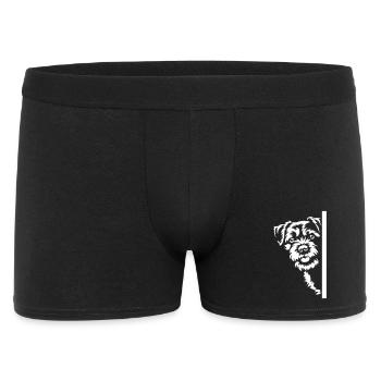 Border Terrier Kopf "Black Edition" - Männer Boxer Shorts - Schwarz - Vorne