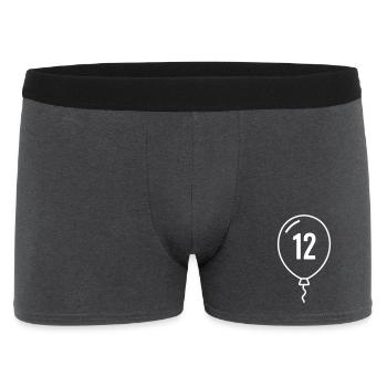 Ballon numéro 12 – Conception d’anniversaire et de fête - Boxer Homme - charbon - Devant