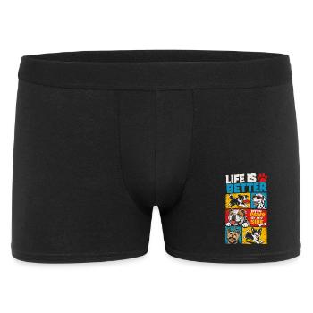 La vie est meilleure avec Paws à mes côtés - Boxer Homme - noir - Devant
