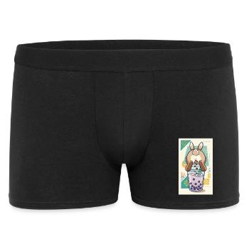 Bubble Tea Boba Drôle de Lapin mignon - Boxer Homme - noir - Devant