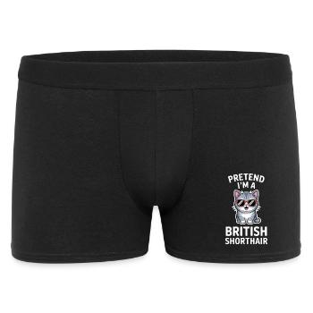 Britisch Kurzhaar Sprüche Lustiges Katze Geschenk  - Männer Boxer Shorts - Schwarz - Vorne