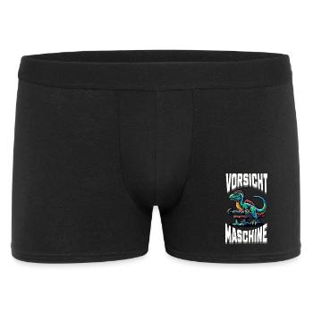Gym Shirt – Vorsicht Maschine - Männer Boxer Shorts - Schwarz - Vorne