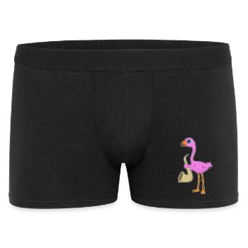 Flamingo Musiker Saxophon Musik - Männer Boxer Shorts - Schwarz - Vorne