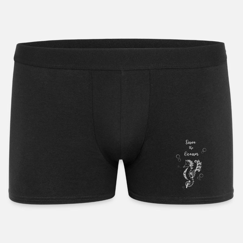 Save the Ocean Seepferdchen - Männer Boxer Shorts - Schwarz