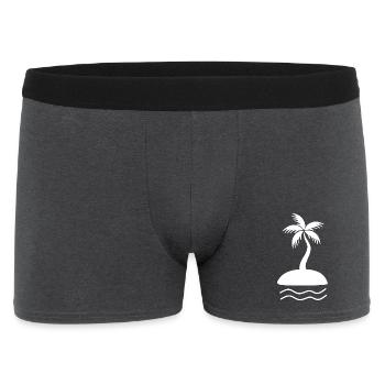 Palm Tree White Holiday Summer T-shirt - Men's Boxer Shorts - charcoal grey - Front