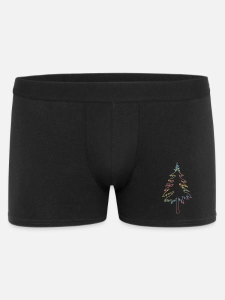 Christbaum, Tannenbaum oder Weihnachtsbaum Umriss - Männer Boxer Shorts - Schwarz