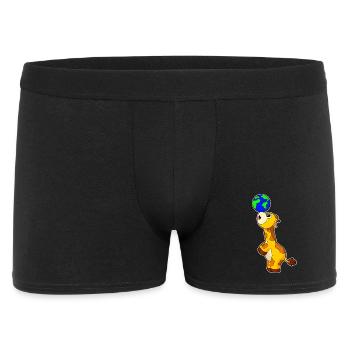Giraffe Erdkugel - Männer Boxer Shorts - Schwarz - Vorne