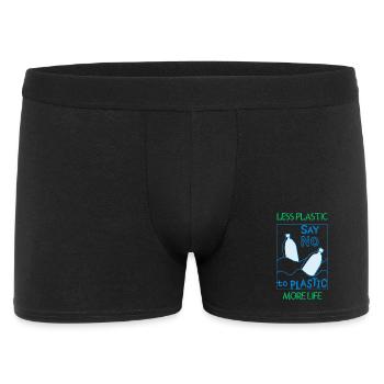 Less plastic – more life - Men's Boxer Shorts - black - Front