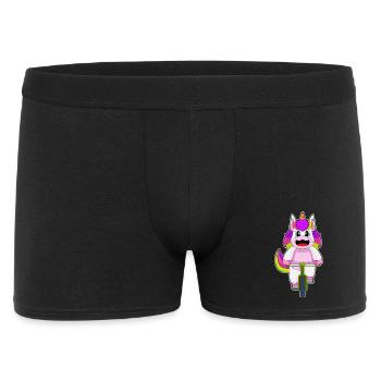 Einhorn Fahrrad - Männer Boxer Shorts - Schwarz - Vorne