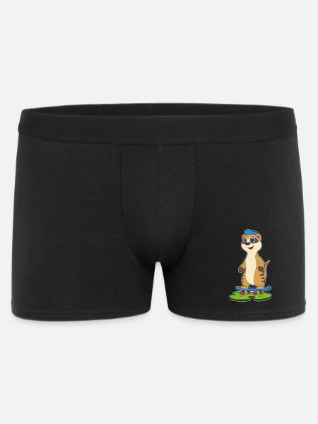 Meerkat Skater Skateboard - Men's Boxer Shorts - black