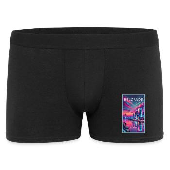 Belgrade Serbia city design - Men's Boxer Shorts - black - Front