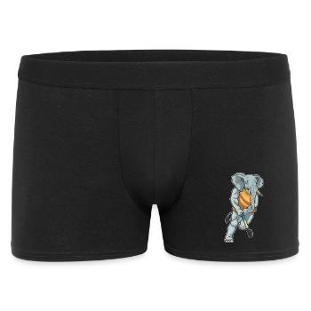 Éléphant de hockey sur gazon avec un bâton de hockey sur gazon - Boxer Homme - noir - Devant