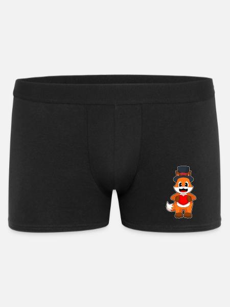 Fox Groom Heart Wedding - Men's Boxer Shorts - black