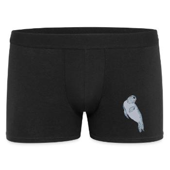Robbe Seehund - Männer Boxer Shorts - Schwarz - Vorne