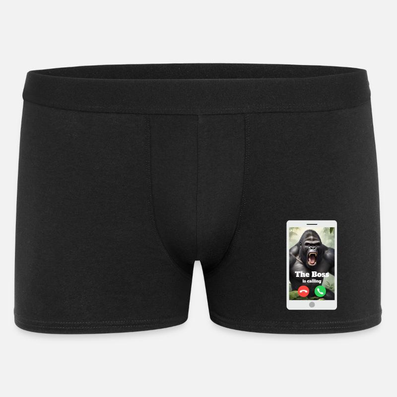 Dein Chef ruft dich an! - Männer Boxer Shorts - Schwarz