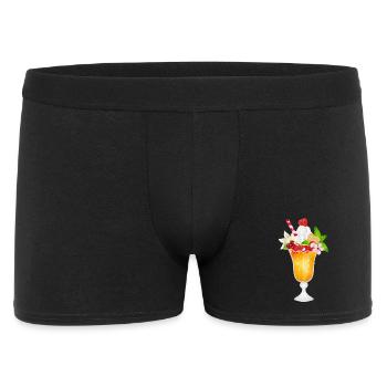 Fruity cream sundae with cream and waffle - Men's Boxer Shorts - black - Front